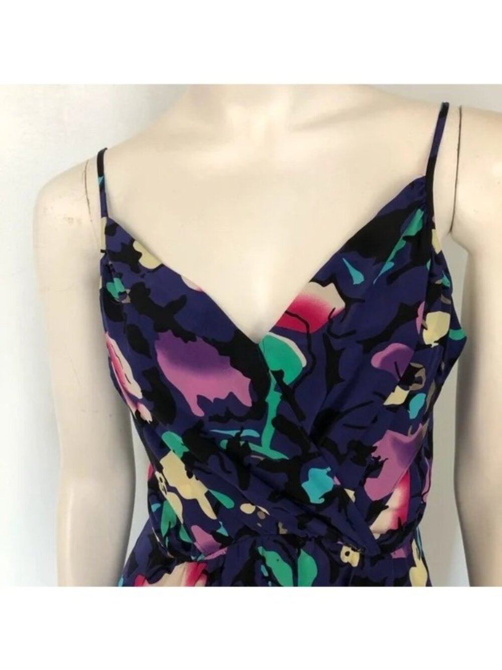 Yumi Kim Silk Slip Mini Dress floral black purple size XS - Picture 3 of 9